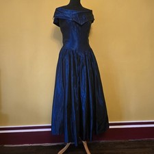 Vintage 1980s Navy Taffata