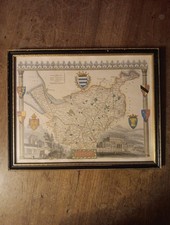 Antique Framed Thomas Moule Original Cheshire County Map 26cm x 20cm