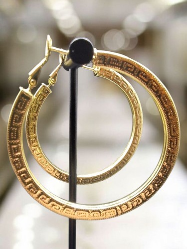Gold plated hoop earrings - plated, 2"