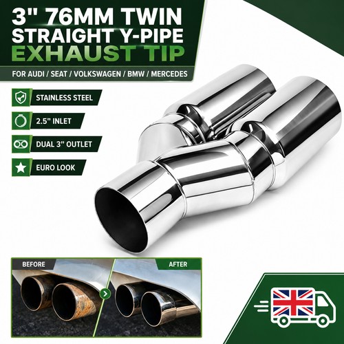 Twin tailpipe tip 76mm - tip,