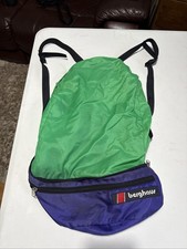 Vintage Berghaus Waist Bag Fanny Pack Converts To Back Pack 1980s Purple/ Green 