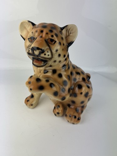 Vintage glazed ceramic - ceramic, leopard