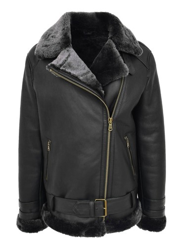 Womens real sheepskin aviator - womens,
