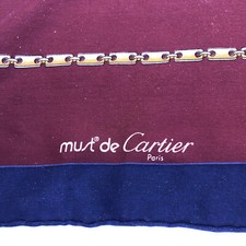 Must De Cartier Paris France Silk Scarf Brick Brown 32” Square