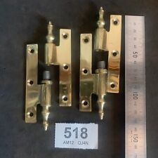 2 Brass 100x55mm LONGCASE CLOCK HINGES 4” Lift Off Door Finial Right Hand 518