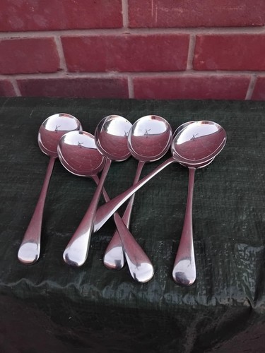 Silver soup spoons - 6,
