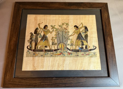 Large framed egyptian papyrus - framed,