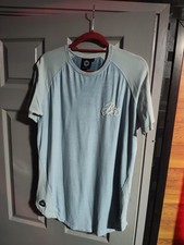 BEE INSPIRED Mens T-Shirt Size Large L (L) Light Blue Suede - Beeinspired
