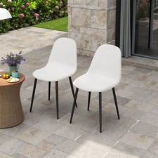Set of 2/4 Modern PU Kitchen Dining Chairs Lounge Chair Padded Seat Wooden Legs