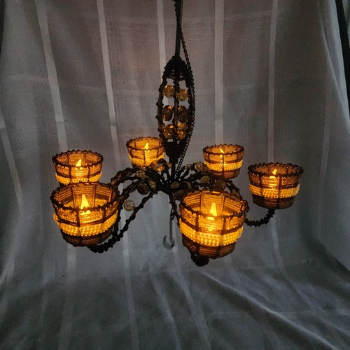Vintage wrought iron votive - vintage,