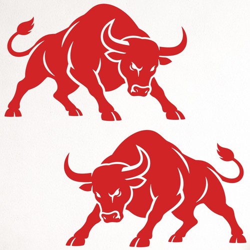 Bull car campervan stickers - x2,