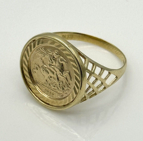 9ct solid gold sovereign coin - sovereign,