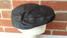 Vintage Wilson Black Lined Leather Golf Newsboy Cabbie Flat L / XL Cap Hat