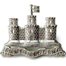 Original Royal Inniskilling Fusiliers Irish Regiment Silvered PIPERS Badge