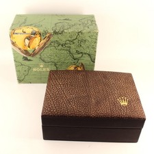GENUINE ROLEX WATCH BOX VINTAGE BROWN 55.00.01 DAY-DATE OYSTERQUARTZ 19019