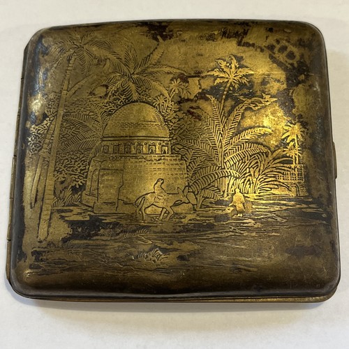 Brass cigarette case - cigarette,