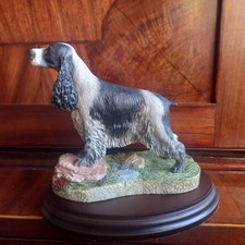 BEST OF BREED Naturecraft BLUE ROAN COCKER SPANIEL Dog Figure Wood Plinth 2000