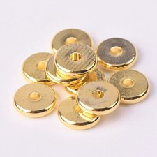 Solid Brass Gold/Rose Gold 4/5/6/7/8/10/12mm Flat Round Loose Metal Beads lot