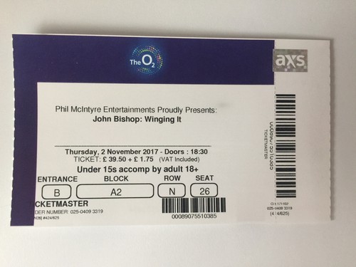 Used john bishop ticket stub - used,