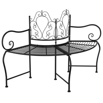 Half round garden bench - round, tree