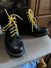 Yellow Stitching Vintage Solovair Black Boots Size 7 Made In England