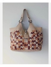 MULBERRY AYLER RIO VINTAGE HOBO WHITE & OAK WOVEN LEATHER HANDBAG