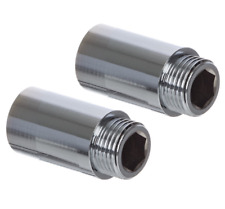PAIR of Chrome Bib Tap Extensions Fixed Length 1/2" x 30mm Male to Female Joiner