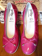 BELLAMY FUSCHIA PATENT BALLERINA SHOES WITH BOW DETAIL  VARIOUS SIZES  BNIB