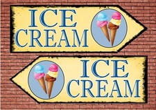 Ice Cream Sign Vintage Style
