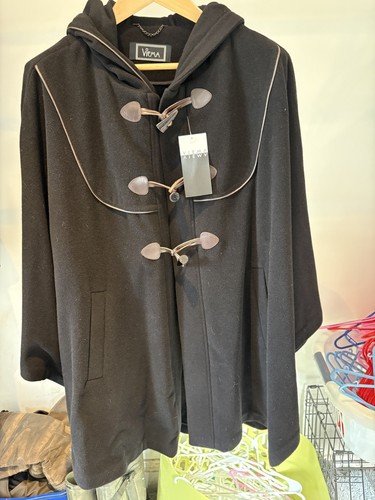Black wool and - black, hooded