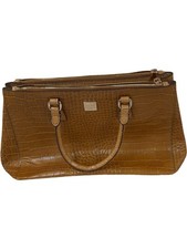 Maria Carla Shoulder Bag Faux Croc Leather Brown Tote Handbag 1976