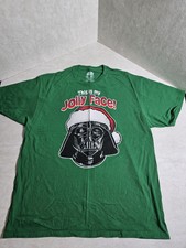 Fifth Sun Darth Vader Santa Adult  XL Green Holiday Jolyy Face T-shirt Pre-owned