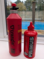 Trangia Fuel Bottle (1.0L) with safety valve and Primus Fuel Bottle (0.6L) VGC