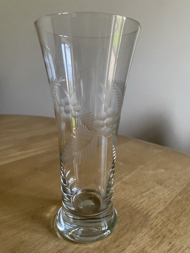 Vintage fine etched - , glass