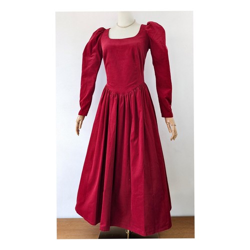 Vintage 1980s red cord dress - 1980s,