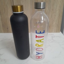 2  Large WATER Bottles  Gym BOTTLE. Back To School water BOTTLES 1 litre each