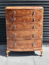 Antique 1920s British made Burr Walnut Chest of Drawers