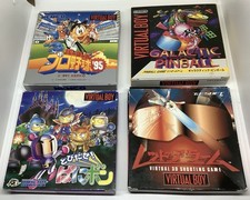 4 X NINTENDO VIRTUAL BOY JAPAN BOXES PINBALL, BASEBALL 95, RED ALARM, BOMBERMAN
