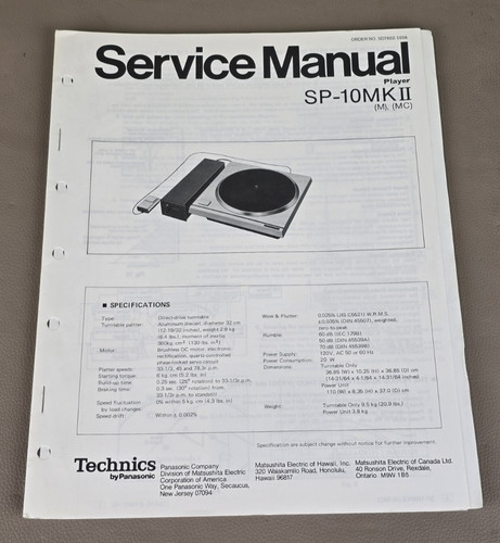 Technics 10mkīī service - technics,