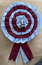 Vintage 1980s large silk Football Rosette - West Ham United