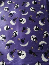 Clothworks Quilting Cotton Fabric Toil And Trouble Witches Flying