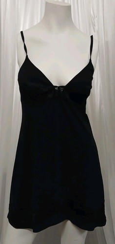 Perla black satin mini slip - la,
