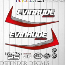 Evinrude 25hp e-tec 2011-2014 Graphite Cowl outboard engine decal sticker set