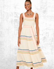 Women’s WYSE Dress Sleeveless Ric Rac  in Belted Luciella Ivory/Multi RRP £195