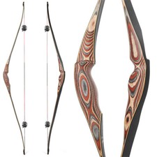 58'' Traditional Longbow 20-55lbs Wood Horsebow One Piece Archery Hunting RH LH