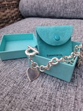 Tiffany & Co Sterling Silver Heart Tag Toggle Necklace 16" | Original  | Genuine