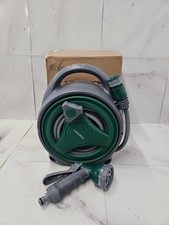 14M Garden Hose Reel Compact Portable Water Pipe 7 Adjustable Spray Gun Nozzles