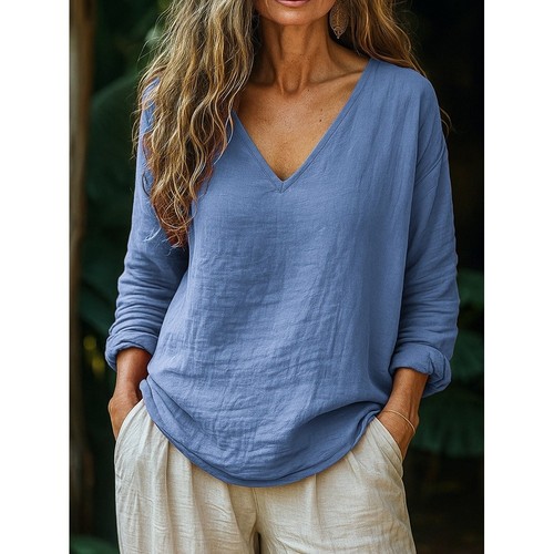 Womens cotton linen top for - womens,