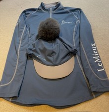 Lemieux Ice Blue Le Collection Base Layer Ans Matching Hat Silk Size