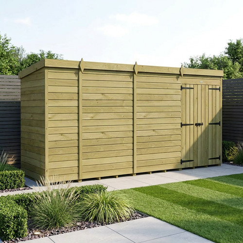 Pent shed double door - pent,